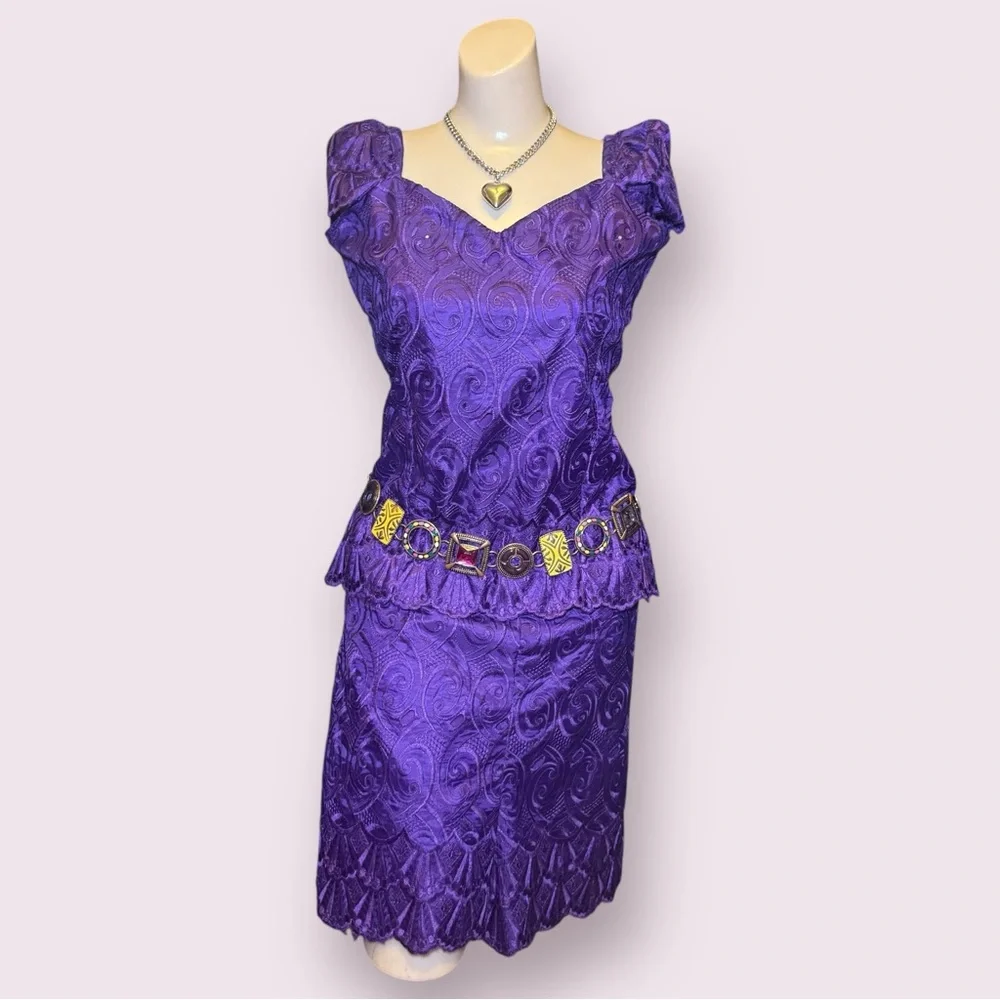 Vintage Purple Skirt Set with Top, Whimsygoth Witchcore Regency Vibes - Picture 1 of 14
